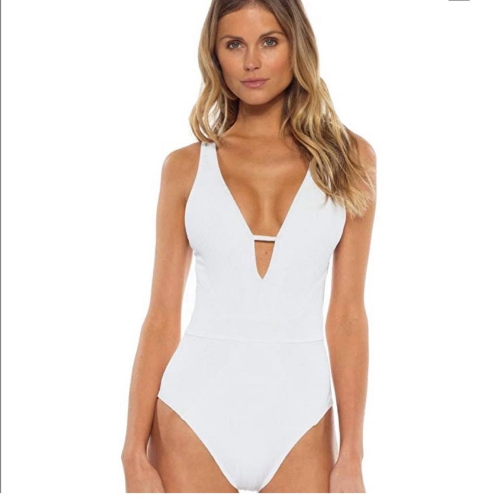 Becca white one peice bathing suit NWOT